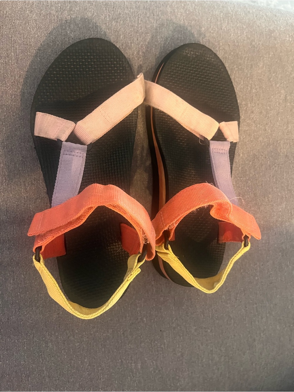Teva Women's Multicolor Strappy Sandals - Pink, Orange, Purple & Yellow.